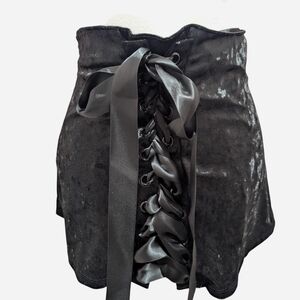 SOLD OUT Widow Crushed Velvet Lace-Up Mini Skirt, NWT (XS/S)‼️Price is firm‼️